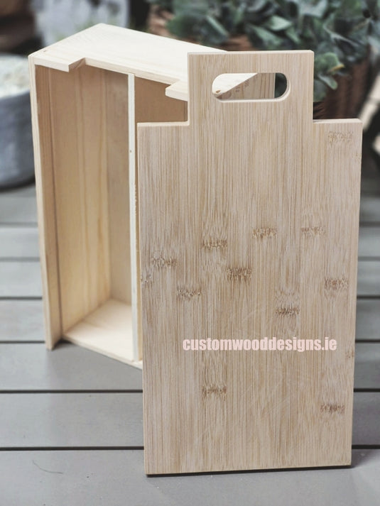 2 in 1 Wooden Wine gift box and cheese board