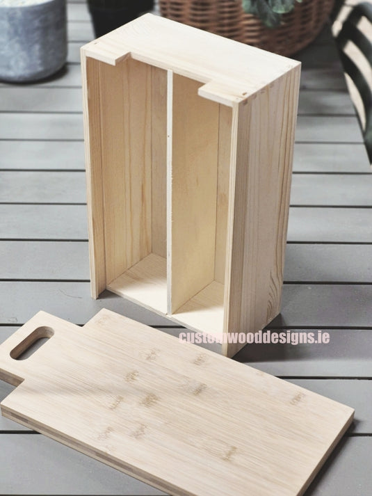 2 in 1 Wooden Wine gift box and cheese board