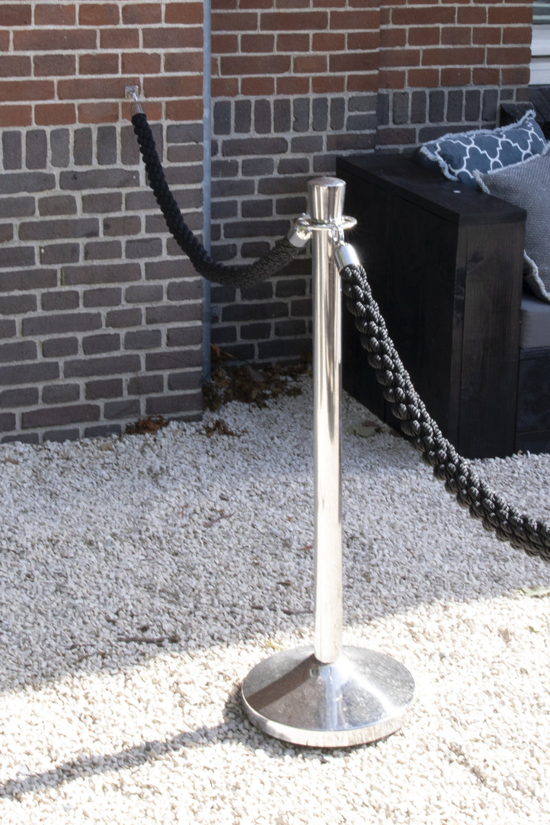 Load image into Gallery viewer, 4 x Barrier post 875x9.5x9.5cm with bases and 5 ropes included Custom Wood Designs black-4-x-barrier-post-875x9-5x9-5cm-with-bases-and-5-ropes-included-53613671088471
