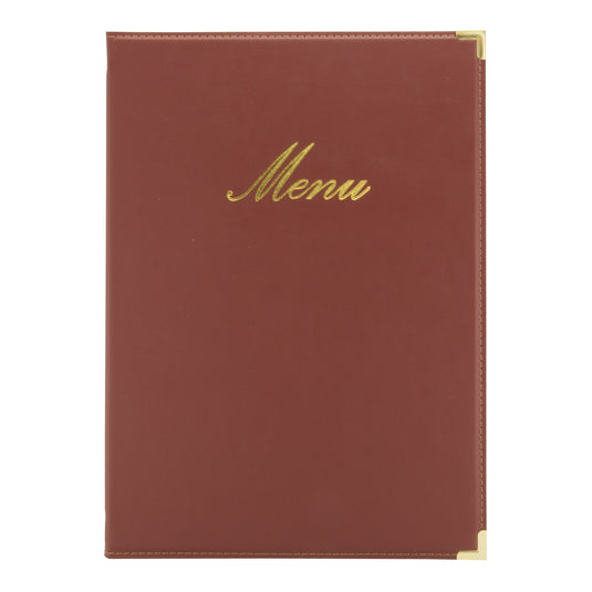 A4 leather menu x10 Wine Red Custom Wood Designs __label: Multibuy black-a4-leather-menu-x10-53613250052439