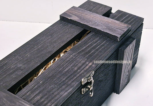 Rustic Bottle Box - Black Single x 25 Bottle box Custom Wood Designs __label: Multibuy Bottle Box bottle-box-default-title-rustic-bottle-box-black-single-52613315821911