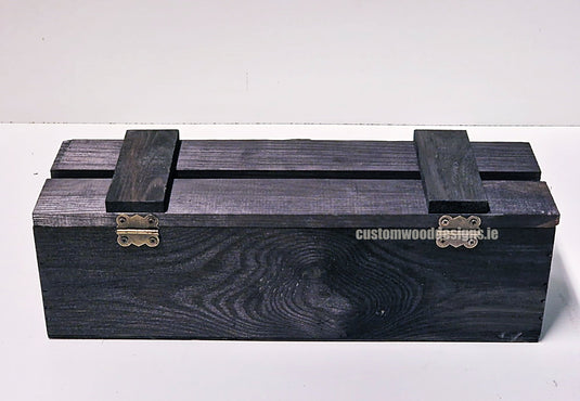 Rustic Bottle Box - Black Single x 25 Bottle box Custom Wood Designs __label: Multibuy Bottle Box bottle-box-default-title-rustic-bottle-box-black-single-53613434405207