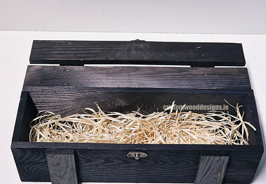 Rustic Bottle Box - Black Single x 25 Bottle box Custom Wood Designs __label: Multibuy Bottle Box bottle-box-default-title-rustic-bottle-box-black-single-53613436174679