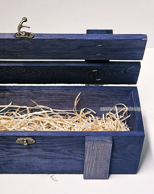 Rustic Bottle Box - Blue Single x 25 Bottle box Custom Wood Designs __label: Multibuy bottle-box-default-title-rustic-bottle-box-blue-single-52614324715863