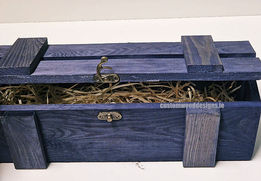 Rustic Bottle Box - Blue Single x 25 Bottle box Custom Wood Designs __label: Multibuy bottle-box-default-title-rustic-bottle-box-blue-single-53613458587991