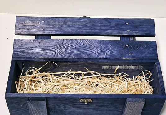 Rustic Bottle Box - Blue Single x 25 Bottle box Custom Wood Designs __label: Multibuy bottle-box-default-title-rustic-bottle-box-blue-single-53613464748375