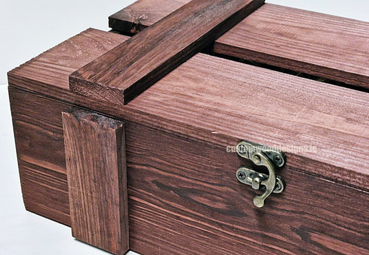 Rustic Bottle Box - Burgundy Double x 25 Bottle box Custom Wood Designs __label: Multibuy Bottle Box gift box Gift Boxes wooden Box bottle-box-default-title-rustic-bottle-box-burgundy-double-52615871365463