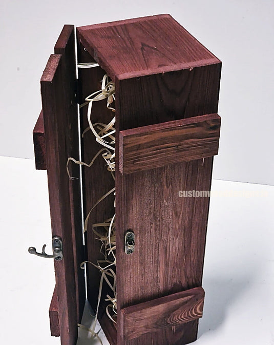 Rustic Bottle Box - Burgundy Single x 25 Bottle box Custom Wood Designs __label: Multibuy Bottle Box gift box Gift Boxes Single bottle box bottle-box-default-title-rustic-bottle-box-burgundy-single-52613891588439