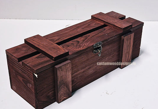 Rustic Bottle Box - Burgundy Single x 25 Bottle box Custom Wood Designs __label: Multibuy Bottle Box gift box Gift Boxes Single bottle box bottle-box-default-title-rustic-bottle-box-burgundy-single-52613892964695