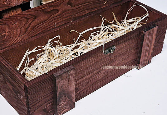 Rustic Bottle Box - Burgundy Single x 25 Bottle box Custom Wood Designs __label: Multibuy Bottle Box gift box Gift Boxes Single bottle box bottle-box-default-title-rustic-bottle-box-burgundy-single-53613449937239