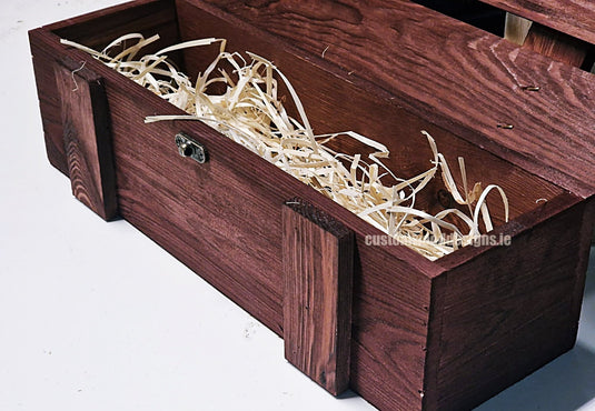 Rustic Bottle Box - Burgundy Single x 25 Bottle box Custom Wood Designs __label: Multibuy Bottle Box gift box Gift Boxes Single bottle box bottle-box-default-title-rustic-bottle-box-burgundy-single-53613459079511