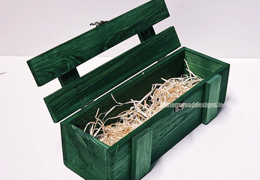Rustic Bottle Box - Green Single x 25 Bottle box Custom Wood Designs __label: Multibuy Bottle Boxes Gift Boxes bottle-box-default-title-rustic-bottle-box-green-single-52613802230103