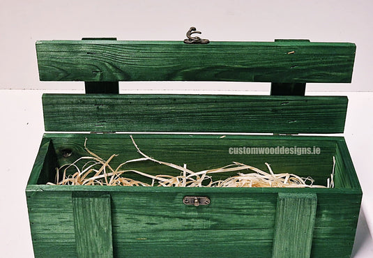 Rustic Bottle Box - Green Single x 25 Bottle box Custom Wood Designs __label: Multibuy Bottle Boxes Gift Boxes bottle-box-default-title-rustic-bottle-box-green-single-52613802459479