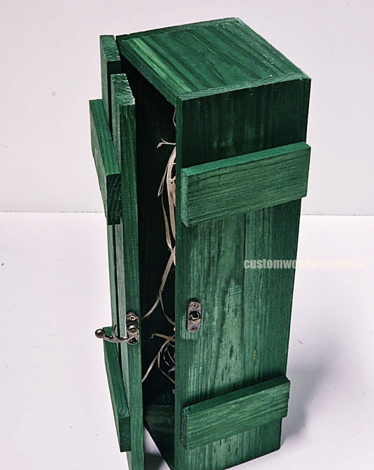 Rustic Bottle Box - Green Single x 25 Bottle box Custom Wood Designs __label: Multibuy Bottle Boxes Gift Boxes bottle-box-default-title-rustic-bottle-box-green-single-53613445939543