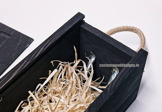Sliding Lid Bottle Box - Single Black x25 Bottle box Custom Wood Designs __label: Multibuy Bottle Box Bottle Boxes Single bottle box bottle-box-default-title-sliding-lid-bottle-box-single-black-x25-52616442904919