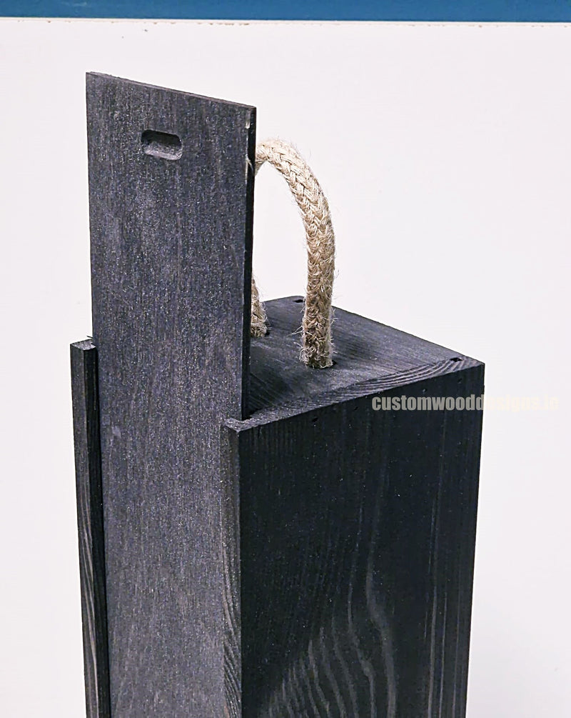 Load image into Gallery viewer, Sliding Lid Bottle Box - Single Black x25 Bottle box Custom Wood Designs __label: Multibuy Bottle Box Bottle Boxes Single bottle box bottle-box-default-title-sliding-lid-bottle-box-single-black-x25-53613479428439
