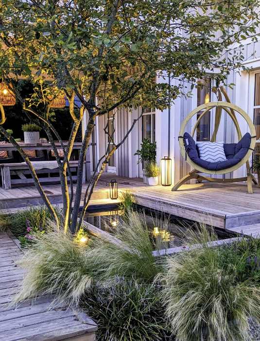 Globe Wood Hanging Chair & Stand Set - Custom Wood Designs