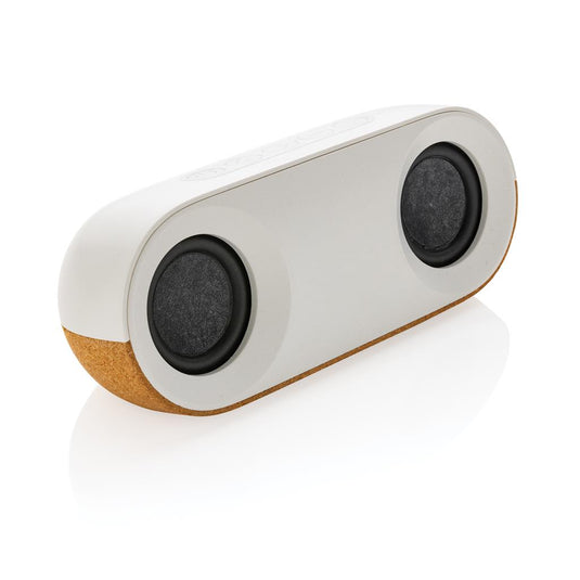 Recycled plastic and cork 10W speaker pack of 25 Custom Wood Designs __label: Multibuy corkspeakercustomwooddesignspromoirelandbrandedlogo