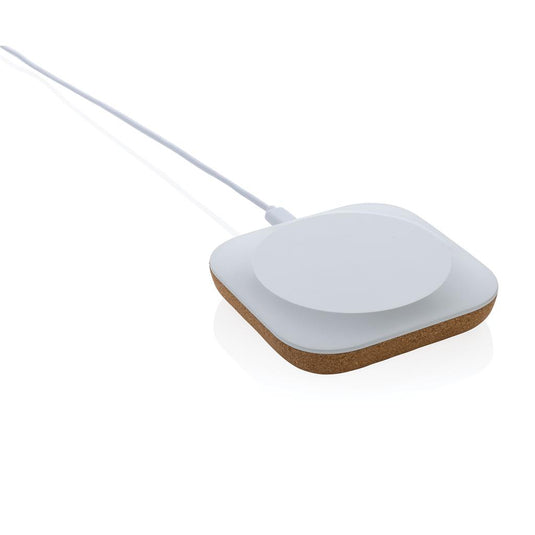 Recycled plastic and cork 10W wireless pack of 25 Custom Wood Designs __label: Multibuy corkwirelesschargercustomwooddesignsbrandedlogo