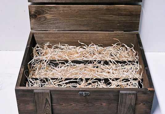 Rustic 3 Bottle Box - Brown x 25 Corporate Gift Box with Wood Wool Custom Wood Designs __label: Multibuy box corporate gift hamper triple wine box wood wool corporate-gift-box-with-wood-wool-1-rustic-3-bottle-box-brown-x-25-53612200264023