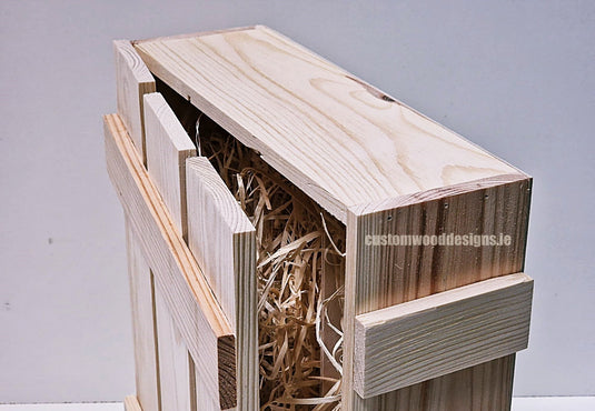 Rustic 3 Bottle Box - Natural x 25 Corporate Gift Box with Wood Wool Custom Wood Designs __label: Multibuy box corporate gift hamper triple wine box wood wool corporate-gift-box-with-wood-wool-1-rustic-3-bottle-box-natural-x-25-53612211372375