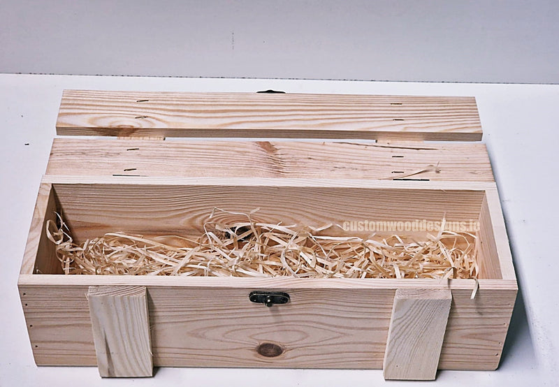 Load image into Gallery viewer, Rustic Bottle Box - Natural Single x 25 Corporate Gift Box with Wood Wool Custom Wood Designs __label: Multibuy gift gift box single box wine box wood wool corporate-gift-box-with-wood-wool-1-rustic-bottle-box-natural-single-53612189319511
