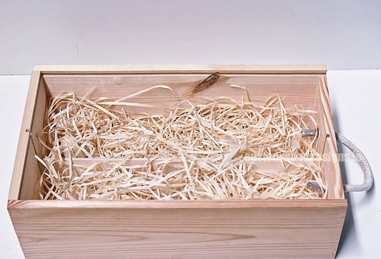 Sliding Lid 2 Bottle Box - Natural x 25 Corporate Gift Box with Wood Wool Custom Wood Designs box corporate double wine gift wine wood wool corporate-gift-box-with-wood-wool-1-sliding-lid-2-bottle-box-natural-x-25-52625919213911