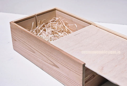 Sliding Lid 2 Bottle Box - Natural x 25 Corporate Gift Box with Wood Wool Custom Wood Designs box corporate double wine gift wine wood wool corporate-gift-box-with-wood-wool-1-sliding-lid-2-bottle-box-natural-x-25-52625920885079