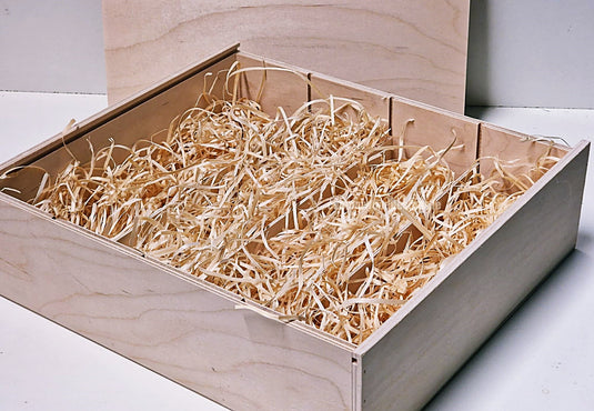 Sliding Lid 4 Bottle Box - Natural x 25 Corporate Gift Box with Wood Wool Custom Wood Designs box corporate gift hamper triple wine box wood wool corporate-gift-box-with-wood-wool-1-sliding-lid-4-bottle-box-natural-x-25-52626582143319