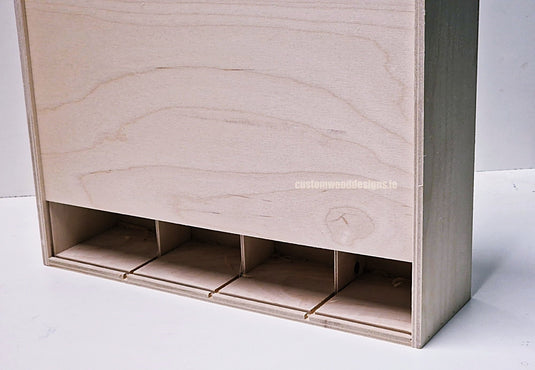 Sliding Lid 4 Bottle Box - Natural x 25 Corporate Gift Box with Wood Wool Custom Wood Designs box corporate gift hamper triple wine box wood wool corporate-gift-box-with-wood-wool-1-sliding-lid-4-bottle-box-natural-x-25-53612176114007