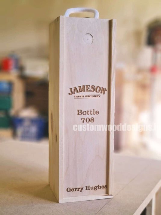 Sliding Lid 1 Bottle Box - Natural x 25 Corporate Gift Box with Wood Wool Custom Wood Designs __label: Multibuy gift gift box single box wine box wood wool corporate-gift-box-with-wood-wool-25-sliding-lid-1-bottle-box-natural-x-25-53612158353751