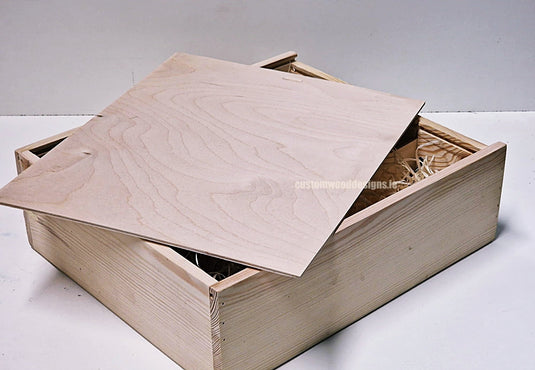 Sliding Lid 3 Bottle Box - Natural x25 Corporate Gift Box with Wood Wool Custom Wood Designs box corporate gift hamper triple wine box wood wool corporate-gift-box-with-wood-wool-25-sliding-lid-3-bottle-box-natural-x25-52626277892439