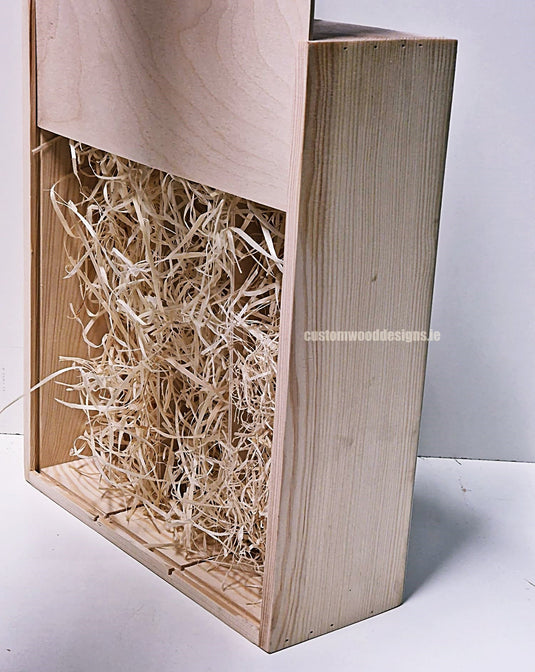 Sliding Lid 3 Bottle Box - Natural x25 Corporate Gift Box with Wood Wool Custom Wood Designs box corporate gift hamper triple wine box wood wool corporate-gift-box-with-wood-wool-25-sliding-lid-3-bottle-box-natural-x25-53612165988695