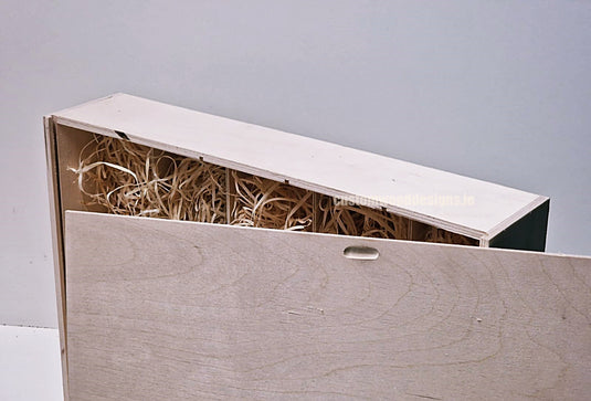 Sliding Lid 5 Bottle Box - Natural x 25 Corporate Gift Box with Wood Wool Custom Wood Designs box corporate gift hamper triple wine box wood wool corporate-gift-box-with-wood-wool-25-sliding-lid-5-bottle-box-natural-x-25-53613500924247