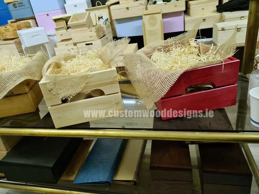 Small Hamper Crate Red SCHR 31 x 23 x 15 cm Create Your Own Hamper Custom Wood Designs crate crateburlap diy hamper make your own small wood wool create-your-own-hamper-default-title-small-hamper-crate-red-schr-31-x-23-x-15-cm-53612134695255