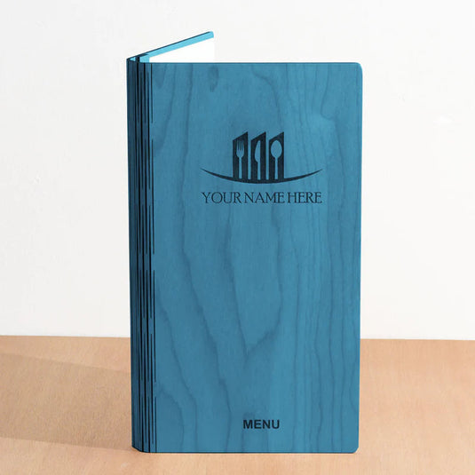 20 x Wooden Menu 15x30cm Blue Custom Wood Designs __label: Multibuy dark-20-x-wooden-menu-15x30cm-53612703580503