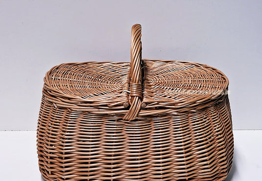 10 x Oval Picnic Basket - 30hx38x24cm Custom Wood Designs __label: Multibuy default-title-10-x-oval-picnic-basket-30hx38x24cm-53612565332311
