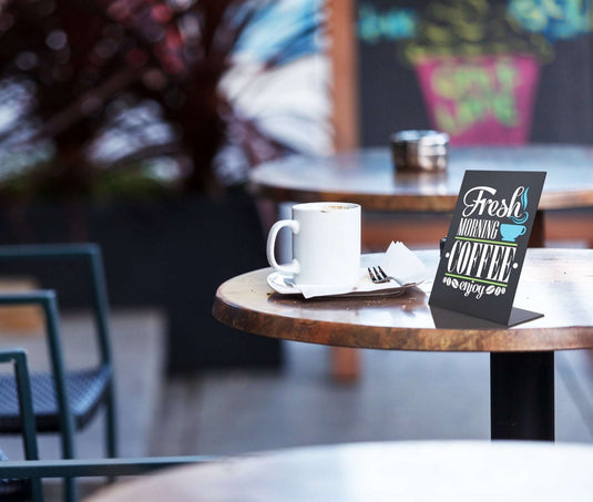 A6 Tabletop Chalkboard - Pack of 18 Custom Wood Designs __label: Multibuy default-title-a6-tabletop-chalkboard-pack-of-18-53612396085591