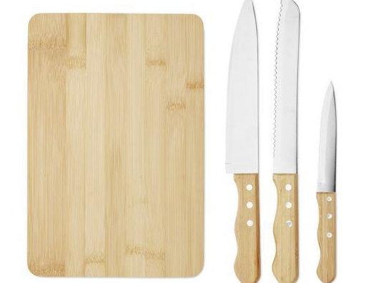 Bamboo cutting board & Wood knife set Custom Wood Designs default-title-bamboo-cutting-board-wood-knife-set-53612297814359