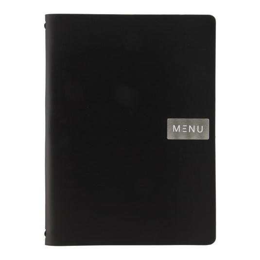 Black A4 leather menu pack of 10 Custom Wood Designs __label: Multibuy default-title-black-a4-leather-menu-pack-of-10-53613232718167