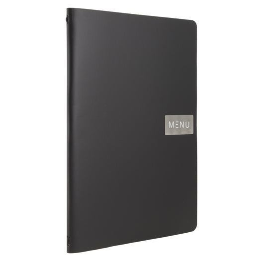 Black A4 leather menu pack of 10 Custom Wood Designs __label: Multibuy default-title-black-a4-leather-menu-pack-of-10-53613235044695