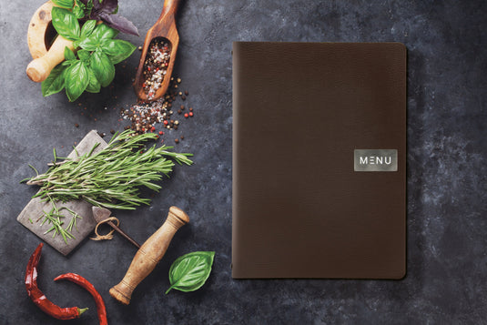 Brown A4 menu pack of 10 Custom Wood Designs __label: Multibuy default-title-brown-a4-menu-pack-of-10-53613239828823