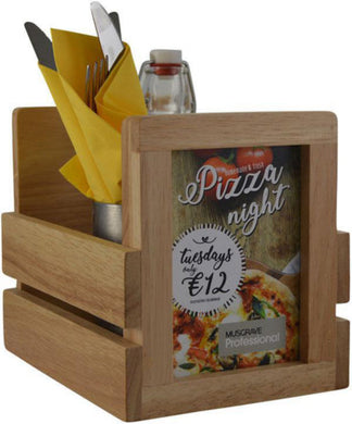 Condiment crate with menu holder pack of 10 Custom Wood Designs __label: Multibuy default-title-condiment-crate-with-menu-holder-pack-of-10-53612879315287