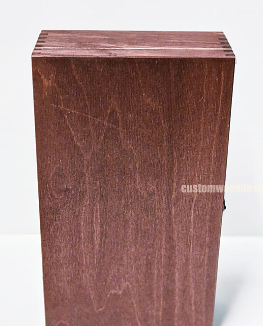 Hinged Lid 2 Bottle Box - Burgundy x25 Custom Wood Designs __label: Multibuy Bottle Box Bottle Boxes gift box Gift Boxes Single bottle box wooden Box default-title-hinged-lid-2-bottle-box-burgundy-x25-52627317293399