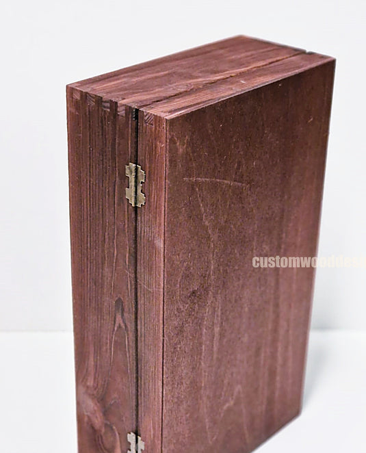 Hinged Lid 2 Bottle Box - Burgundy x25 Custom Wood Designs __label: Multibuy Bottle Box Bottle Boxes gift box Gift Boxes Single bottle box wooden Box default-title-hinged-lid-2-bottle-box-burgundy-x25-52627317555543