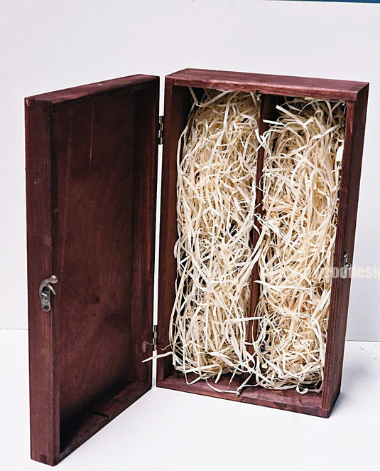 Hinged Lid 2 Bottle Box - Burgundy x25 Custom Wood Designs __label: Multibuy Bottle Box Bottle Boxes gift box Gift Boxes Single bottle box wooden Box default-title-hinged-lid-2-bottle-box-burgundy-x25-53613537886551