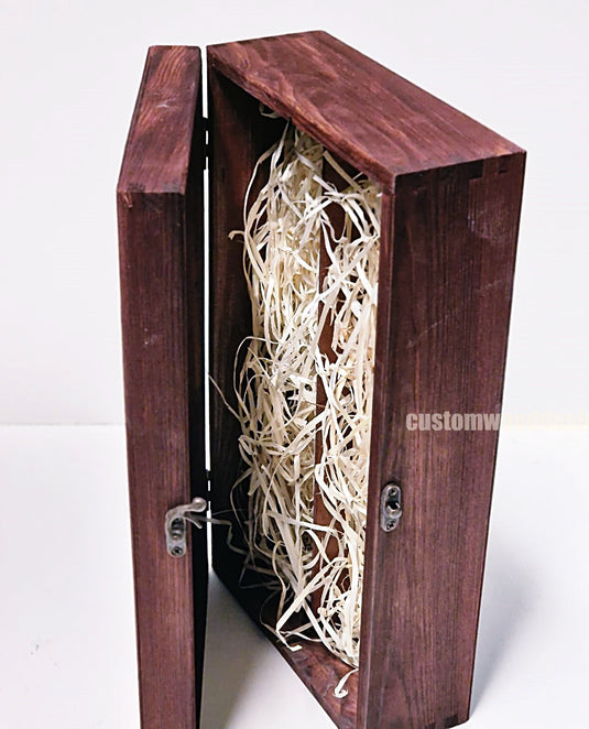 Hinged Lid 2 Bottle Box - Burgundy x25 Custom Wood Designs __label: Multibuy Bottle Box Bottle Boxes gift box Gift Boxes Single bottle box wooden Box default-title-hinged-lid-2-bottle-box-burgundy-x25-53613552173399