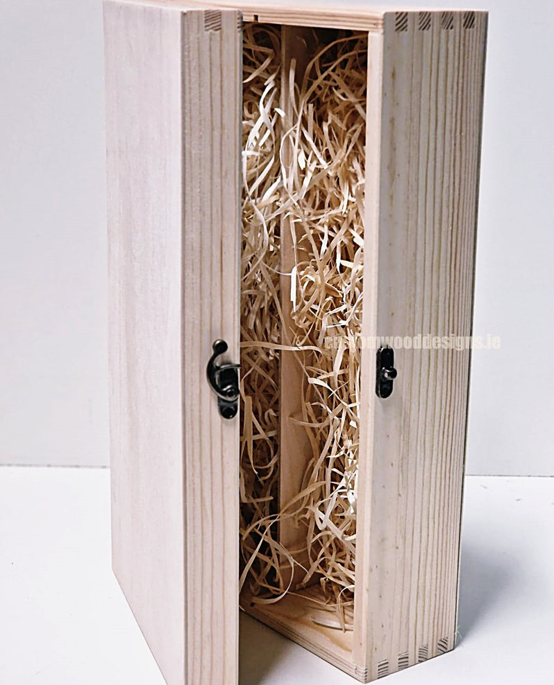 Load image into Gallery viewer, Hinged Lid 2 Bottle Box - Natural x25 Custom Wood Designs __label: Multibuy Bottle Box Bottle Boxes gift box Gift Boxes Single bottle box wooden Box default-title-hinged-lid-2-bottle-box-natural-x25-53613530251607
