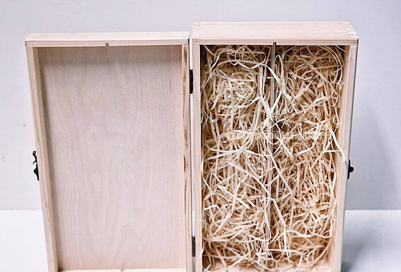 Load image into Gallery viewer, Hinged Lid 2 Bottle Box - Natural x25 Custom Wood Designs __label: Multibuy Bottle Box Bottle Boxes gift box Gift Boxes Single bottle box wooden Box default-title-hinged-lid-2-bottle-box-natural-x25-53613539098967
