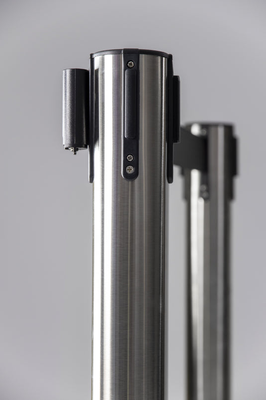 Retractable stainless steel barrier system with 4 poles Custom Wood Designs default-title-retractable-stainless-steel-barrier-system-with-4-poles-53613661028695
